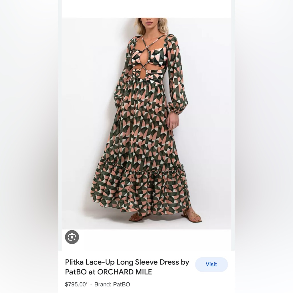 Patbo Beautiful Plitka Lace-Up Dress, Size Xl